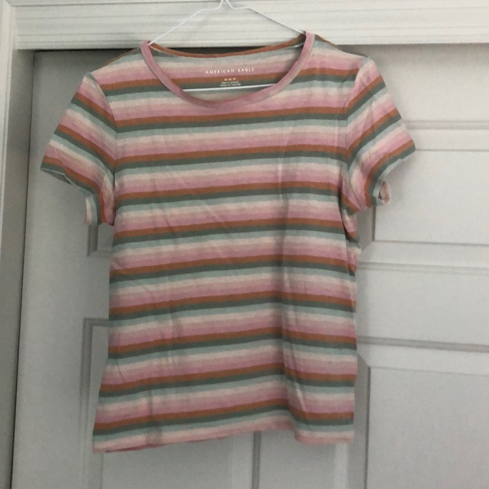 American eagle multicolor striped tee shirt